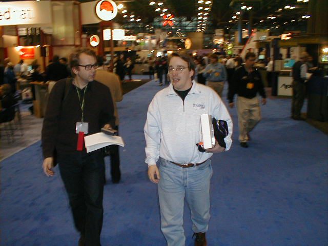 Linus Torvalds bei einer späteren Linux-Konferenz (2000)