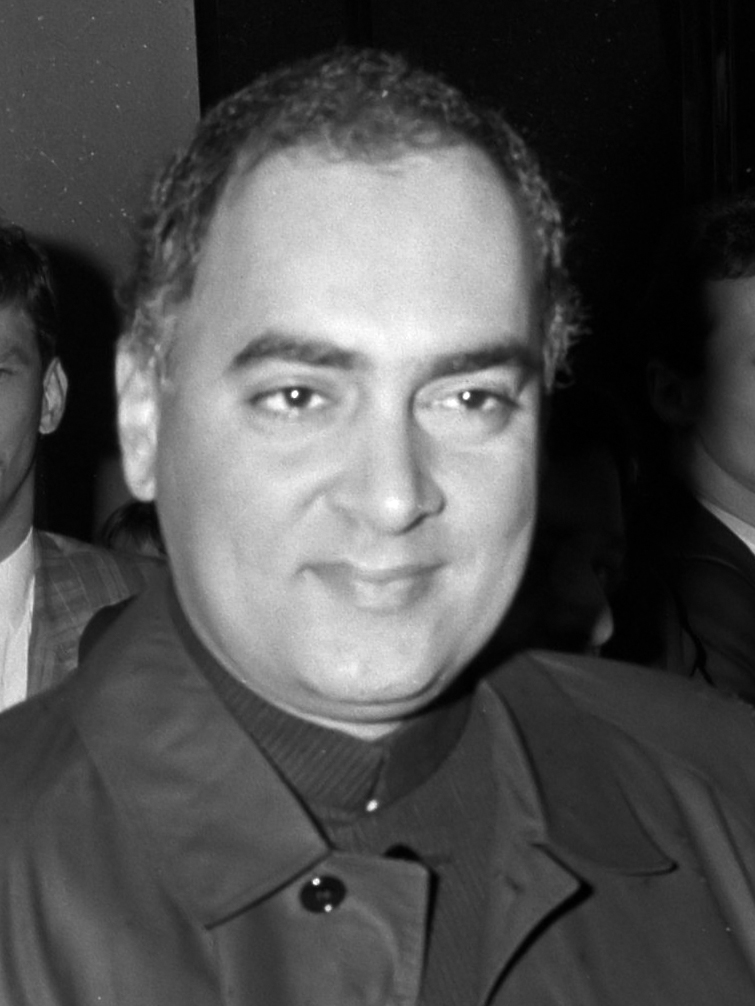Rajiv Gandhi bei einem Staatsbesuch in den Niederlanden, 1987