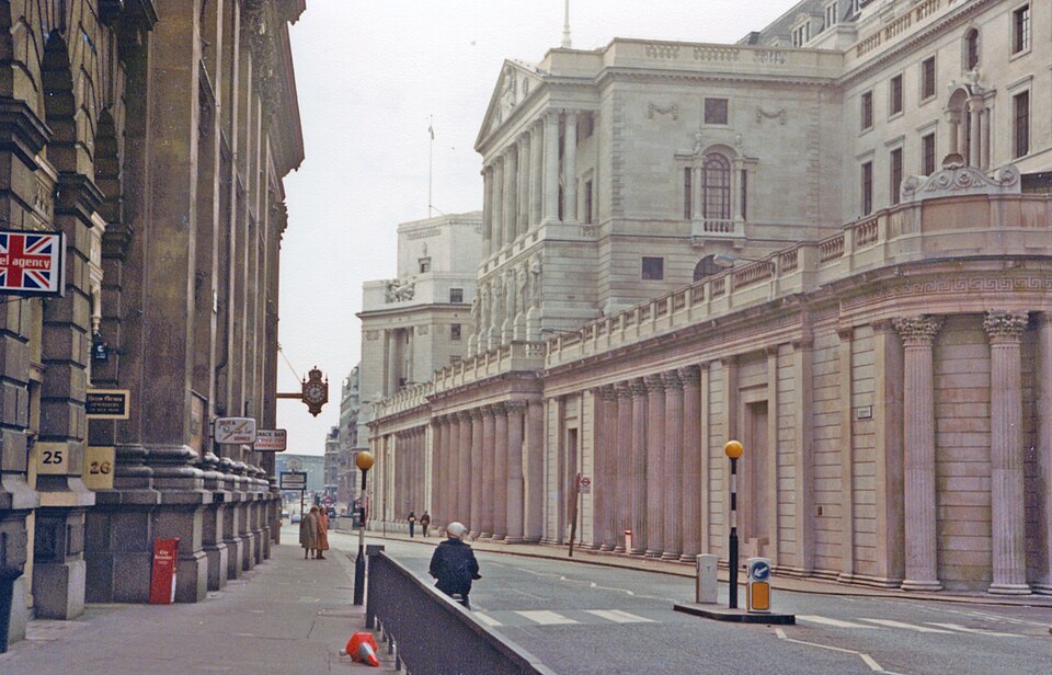 Die Bank of England in der Threadneedle Street, London