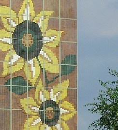 Das Sonnenblumenhaus in Rostock-Lichtenhagen, Schauplatz der Ausschreitungen 1992
