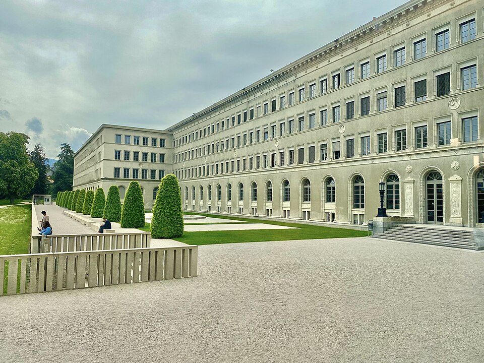 Das Centre William Rappard in Genf, Sitz der Welthandelsorganisation