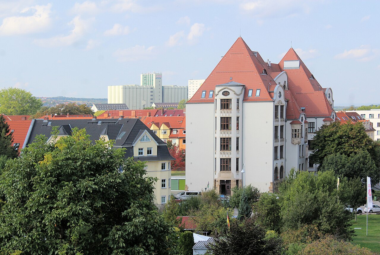 Das Gutenberg-Gymnasium in Erfurt, Schauplatz des Amoklaufs 2002