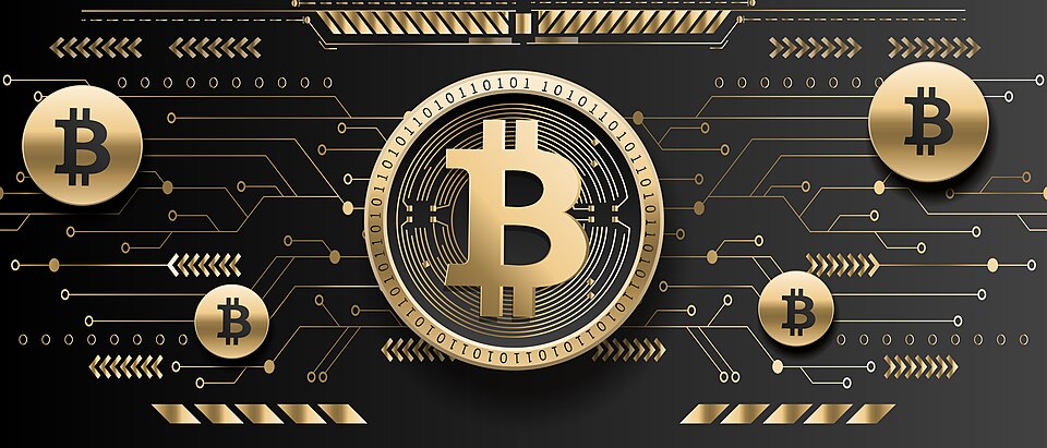 Eine Bitcoin-Münze mit dem BTC-Symbol