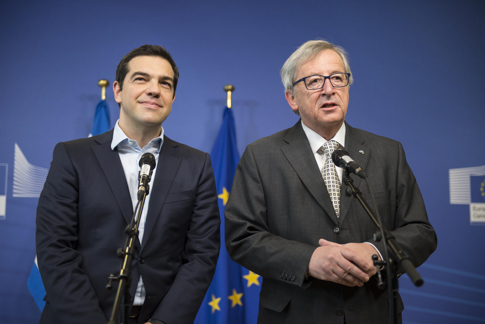 Alexis Tsipras im Gespräch mit EU-Kommissionspräsident Jean-Claude Juncker