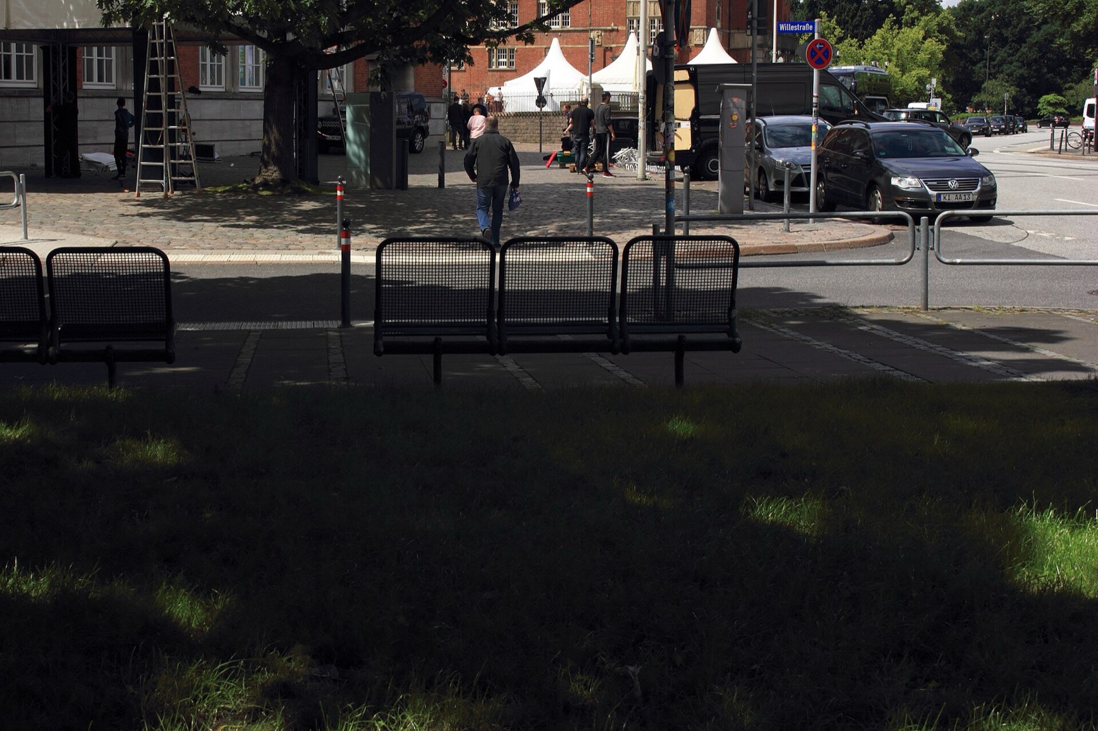 Blick von der Willestraße zum Rathausplatz in Kiel, 28. Juni 2016