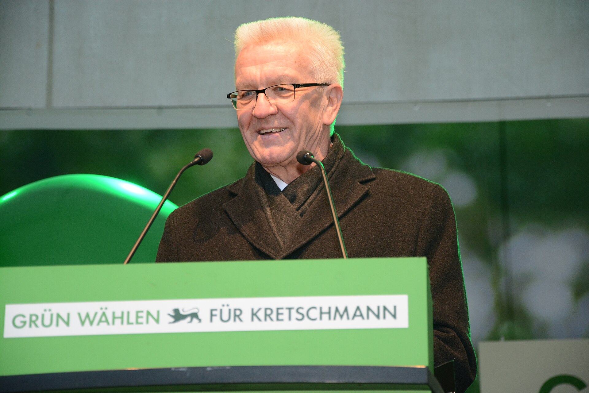 Winfried Kretschmann bei einem Wahlkampfauftritt der Grünen vor der Landtagswahl 2016