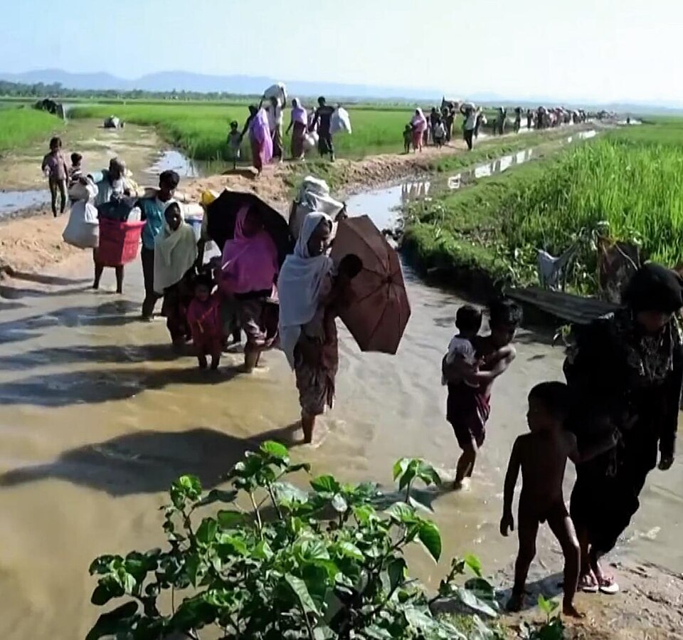 Rohingya-Flüchtlinge nach der Flucht aus Myanmar nach Bangladesch, 2017