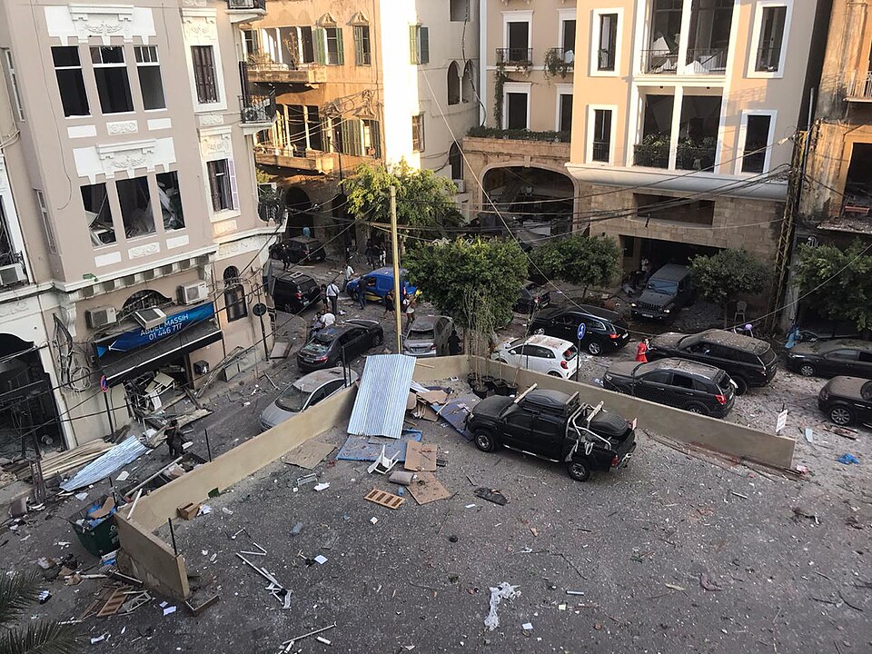 Zerstörungen im Hafen von Beirut nach der Explosion, 4. August 2020