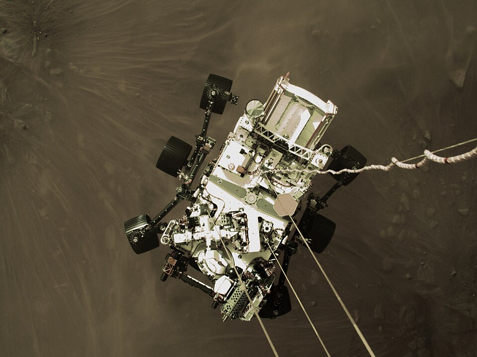 Landung des Mars-Rovers Perseverance mit dem Sky-Crane-Manöver