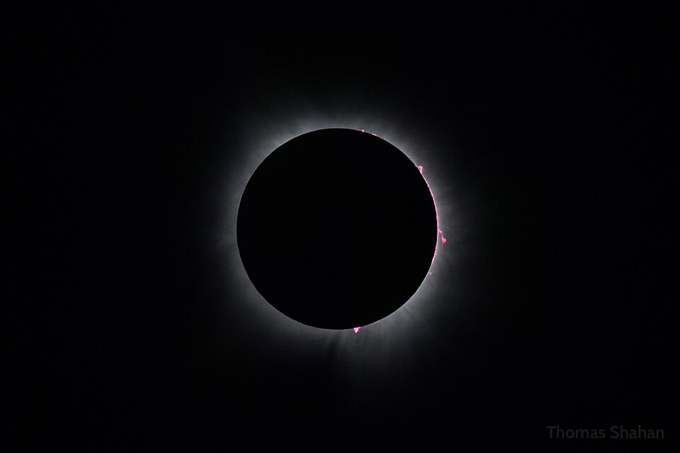 Die totale Sonnenfinsternis vom 8. April 2024, aufgenommen in Heavener, Oklahoma