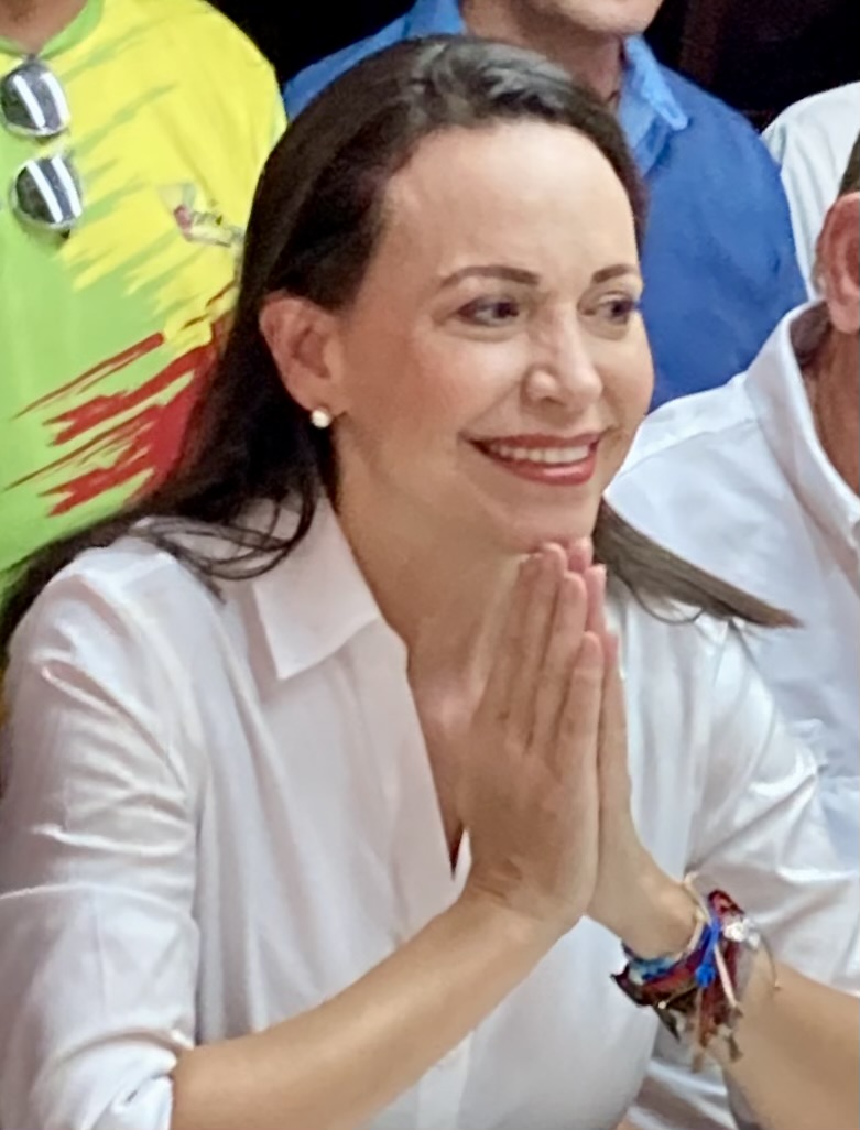 Porträt der venezolanischen Oppositionspolitikerin María Corina Machado